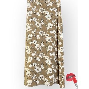 Vintage Tres‎ Paquette Skirt Women Medium Tan Floral Boho Resort MADE IN USA